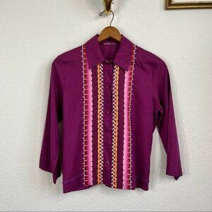 Missoni White Label Ombre Crochet Button Blouse